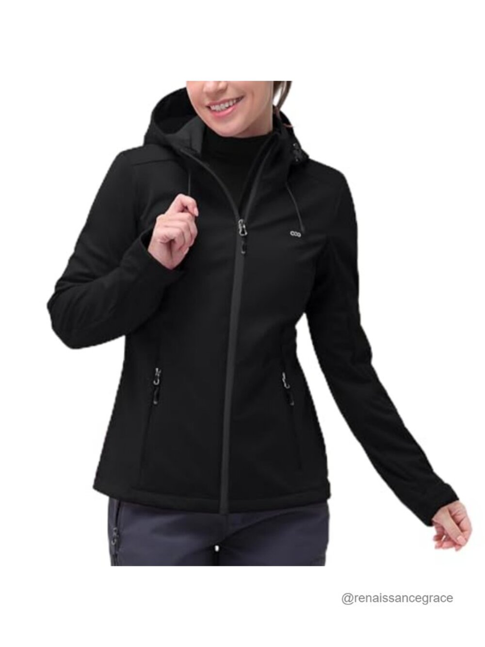 Women's Softshell Jacket Waterproof Windproof Lightweight Hooded Zip